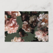 Bohoダーク牡丹の花ウェディングレセプション エンクロージャーカード (裏面)