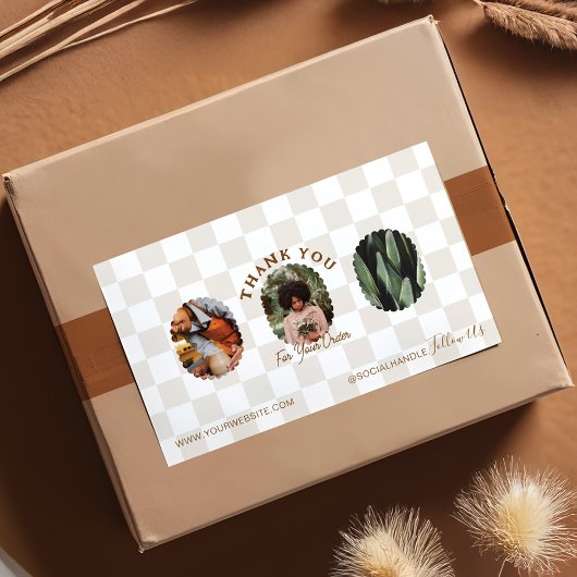 Bohoチェッカーボードパターンご注文ありがとうございます 長方形シール