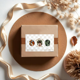 Bohoチェッカーボードパターンご注文ありがとうございます 長方形シール