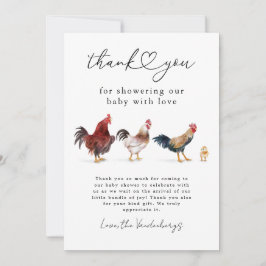 Bohoチキンベビーシャワー サンキューカード