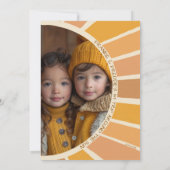 Bohoツインズファーストトリップサンのまわりにフォト1誕生日 サンキューカード (裏面)