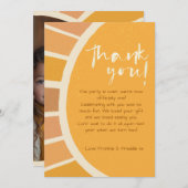 Bohoツインズファーストトリップサンのまわりにフォト1誕生日 サンキューカード (正面/裏面)