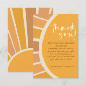 Bohoツインズファーストトリップサンのまわりにフォト1誕生日 サンキューカード (正面/裏面)