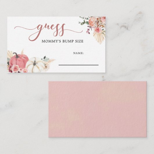 Bohoツインピンクとホワイトパンプキンママのバンプサイン エンクロージャーカード (正面/裏面)