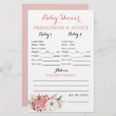 Bohoツインピンクと白かぼちゃの赤ちゃんシャワーカード (正面/裏面)