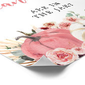 Bohoツインピンクホワイトカボチャ赤ちゃんシャワーいくつ ポスター (角)