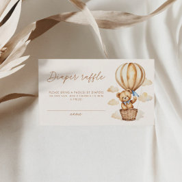 Bohoテディベアおむつラッフルベビーシャワー エンクロージャーカード