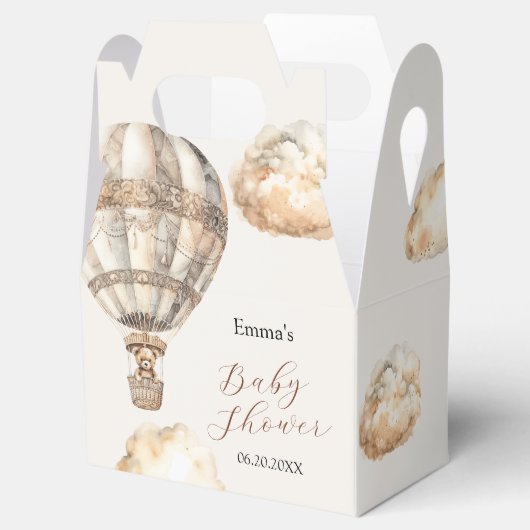 Bohoテディベアエアバルーンスカイクラウドフェイスボックス フェイバーボックス (オープン)