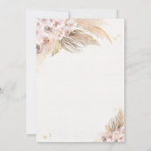 Bohoテディベアガールピンク真珠の待ち赤ちゃんシャワー 招待状 (裏面)