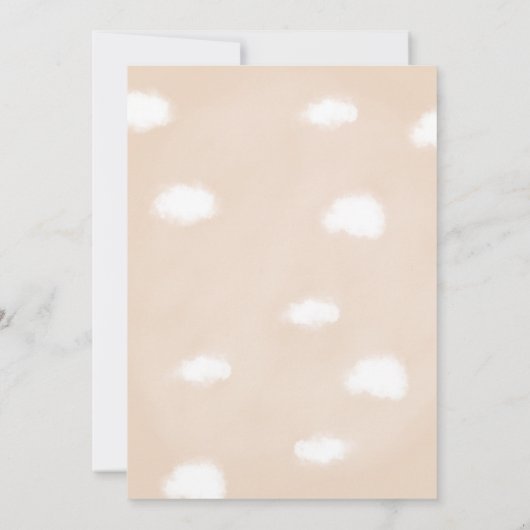 Bohoテディベアガールピンク真珠の待ち赤ちゃんシャワー 招待状 (裏面)