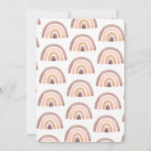 Bohoテディベアガールピンク真珠の待ち赤ちゃんシャワー 招待状 (裏面)