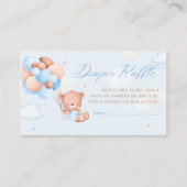 Bohoテディベアバルーンベビーシャワーおむつラッフル エンクロージャーカード (正面)