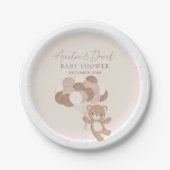 Bohoテディベア心待ちバルーン ペーパープレート (正面)