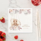 Bohoテディモダンベアーパンパスベイビーシャワー スタンダードランチョンナプキン (インサイチュ)