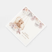 Bohoテディモダンベアーパンパスベイビーシャワー スタンダードランチョンナプキン (角)