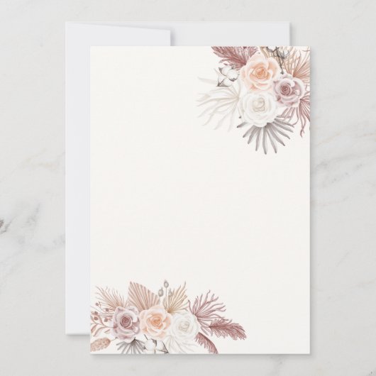 Bohoテディ男女兼用ベア赤ちゃんシャワー 招待状 (裏面)