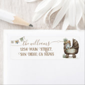 Bohoテディ素朴ベア男の子の赤ちゃんシャワー ラベル (インサイチュ)