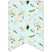 BOHOテペ赤ちゃんシャワー部族アロー羽青 バンティングフラッグ (第1の旗)