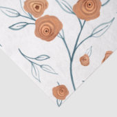 BOHOテラモダンコッタフローラ水彩ブルーリーフ 薄葉紙 (詳細)