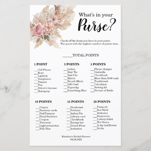 BohoテーマWhat's In Your Compending Shower Game (正面)