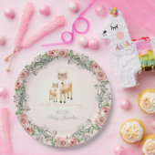BOHOディアアントラーフローラバラベビーガールシャワーアート ペーパープレート (パーティー)