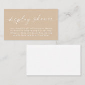Bohoディスプレイシャワーカード |ニュートラルミニマリスト エンクロージャーカード (正面/裏面)