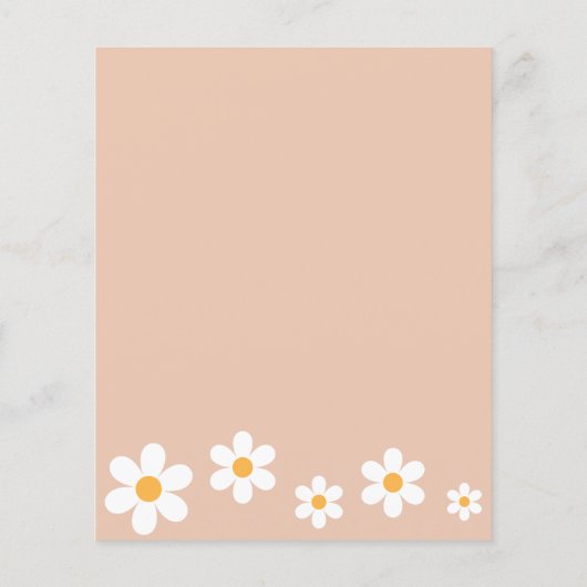 Bohoデイジーはベビーアドバイスカードを希望 (裏面)