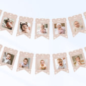 Bohoデイジー第1誕生日フォトバナー バンティングフラッグ