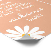 Bohoデイジー第1誕生日マイルストーン記号 ポスター (角)