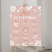 Bohoデイジー第1誕生日マイルストーン記号 ポスター