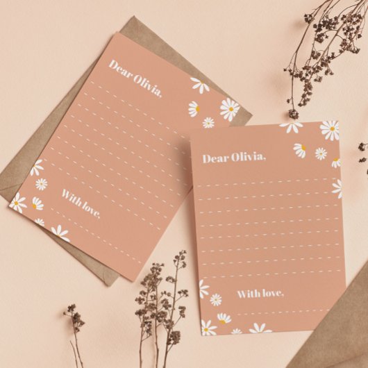 Bohoデイジー誕生日タイムカプセルノートメッセージカード サンキューカード