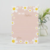 Bohoデイジー開花タイムカプセルノートメッセージカード サンキューカード (スタンド正面)