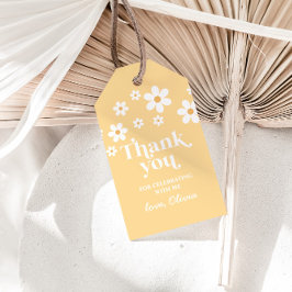 bohoデイジー黄色感謝していお好みギフトラベル ギフトタグ