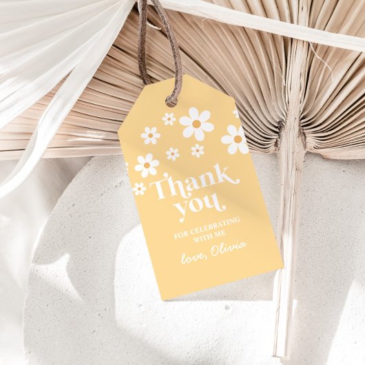 bohoデイジー黄色感謝していお好みギフトラベル ギフトタグ