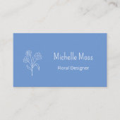 BohoデイジーQRコードブルーフローラデザイナー 名刺 (正面)