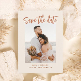 Bohoデザートフォト日付カードを保存 サンキューカード