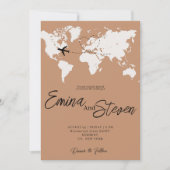 Bohoデスティネーションマップ結婚トラベル 招待状 (正面)