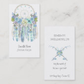 Bohoトライバルドリームキャッチャー矢印フラワーズ 名刺 (正面/裏面)