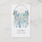 Bohoトライバルドリームキャッチャー矢印フラワーズ 名刺 (正面)