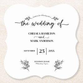 Bohoトレンディー結婚スクリプト ペーパーコースター