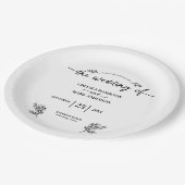 Bohoトレンディー結婚スクリプト ペーパープレート (アングル)