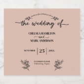 Bohoトレンディー結婚スクリプト リキュールボトルラベル (シングルラベル)