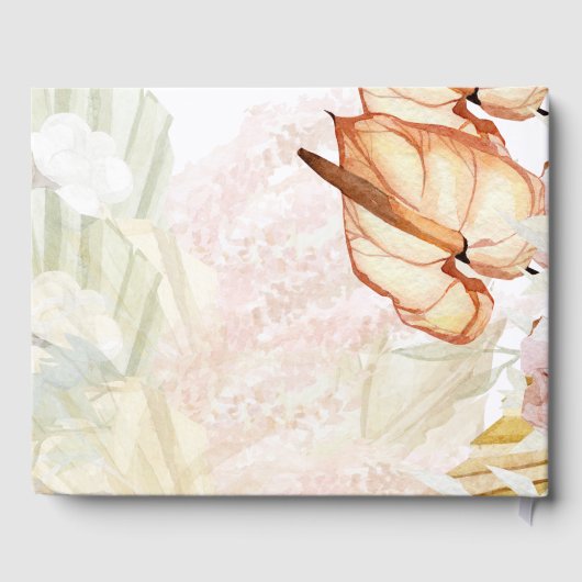 BOHOトロピカルパンパスグラス結婚ズ ゲストブック (裏面)