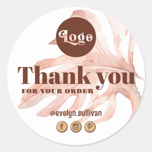 bohoトロピッ感謝していトyouステッカー ラウンドシール (正面)