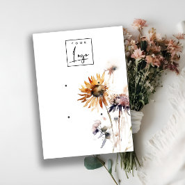 Bohoドライエレガントワイルドフラワー2イヤリングロゴ表示 名刺