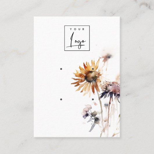 Bohoドライエレガントワイルドフラワー2イヤリングロゴ表示 名刺 (正面)