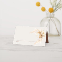 Bohoドライフラワーとパンパスグラス結婚ズの場所 プレイスカード