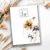 Bohoドライワイルドフラワーロゴヘアピンジュエリーディスプレイ 名刺