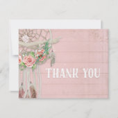 BOHOドリームキャッチャーが女の子のベビーシャワーに感謝 サンキューカード (正面)