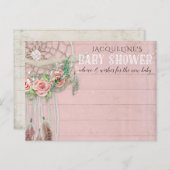 BOHOドリームキャッチャーフローラアドバイスガールベビーシャワー ポストカード (正面/裏面)